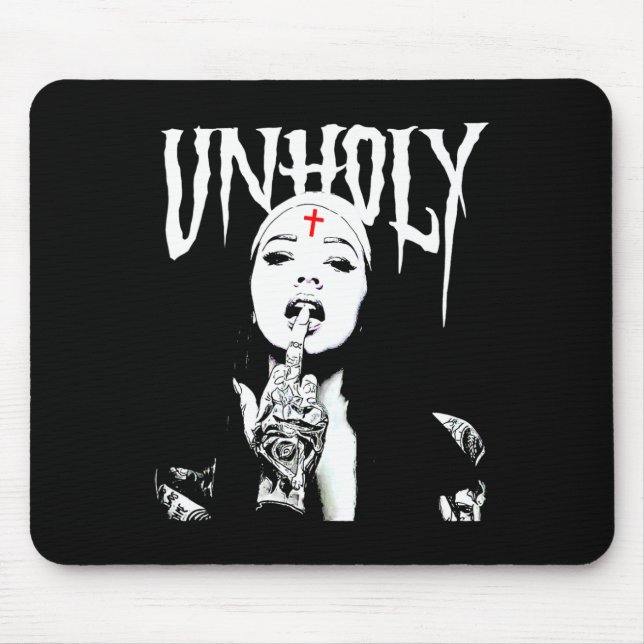 Mousepad Occulto, gótica, nun satânico escura, tatuagens, n (Frente)