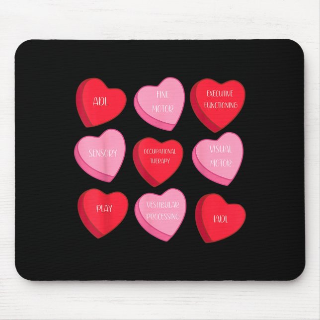 Mousepad Occupational Therapy Heart Candy Valentine Day Ot  (Frente)