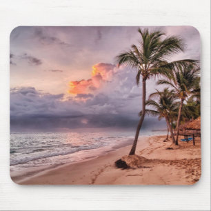 Mousepad Ocean Waves Sandy Beach Sunset