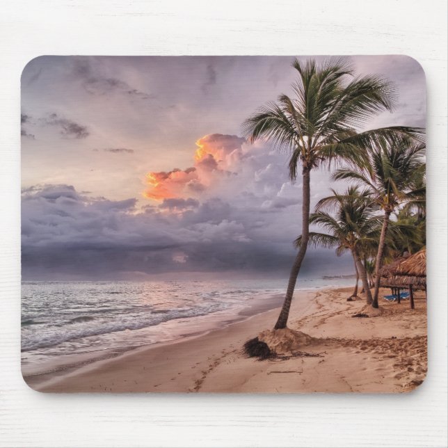 Mousepad Ocean Waves Sandy Beach Sunset (Frente)