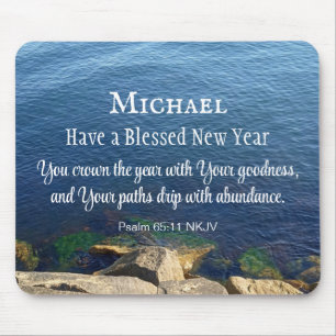 Mousepad Oceano Azul Abençoado Ano Novo Mar Bíblico Cristão