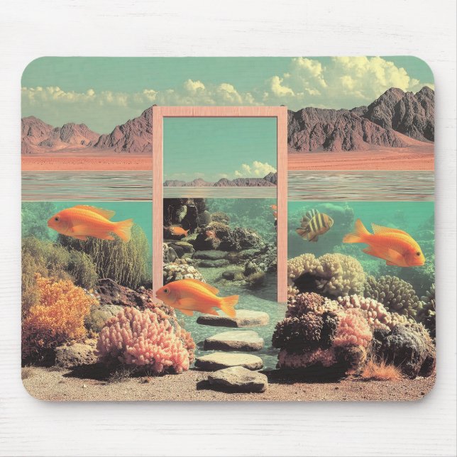 Mousepad Oceano Desértico Surreal com Porta (Frente)