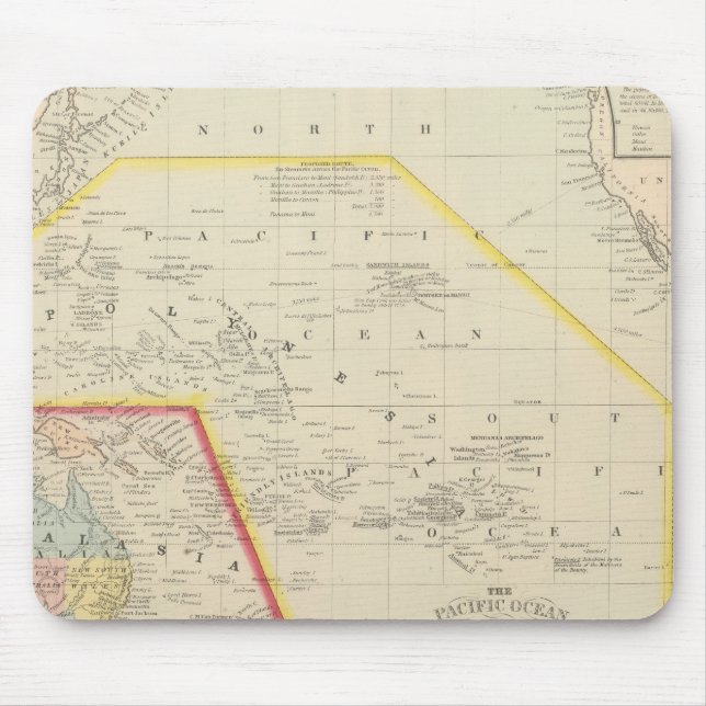 Mousepad Oceano Pacífico incluindo a Oceânia (Frente)