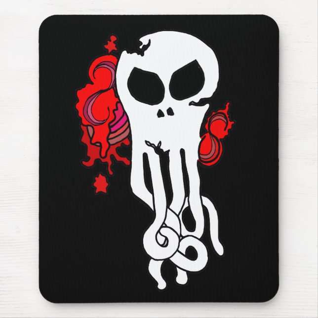 Mousepad Octo - crânio vermelho (Frente)