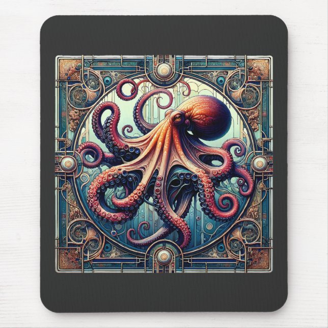 Mousepad Octopus Art Deco (Frente)