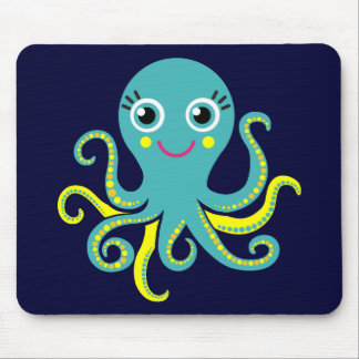 Mousepad Octopus azul e amarelo
