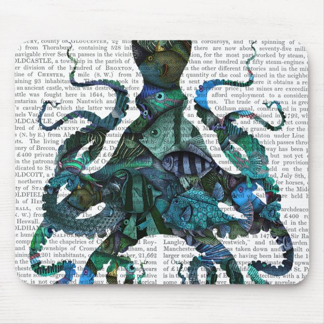 Mousepad Octopus Azul Fishy (Frente)