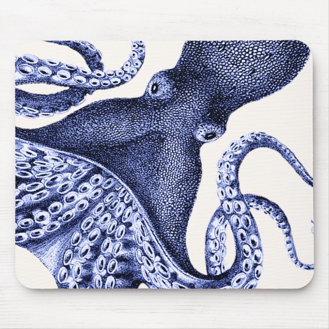 Mousepad Octopus Azul Paisagem (Frente)