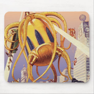 Mousepad Octopus de invasão da Alienígena de ficção científ