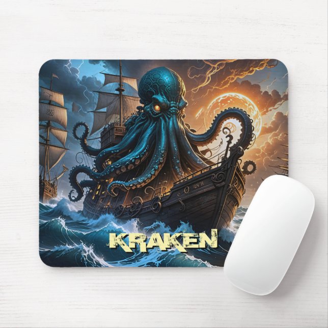 Mousepad Octopus De Lula Gigante Kraken Como Criatura De Mo (Com mouse)