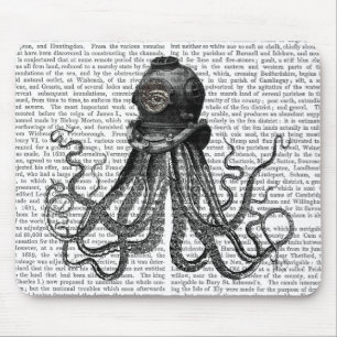 Mousepad Octopus e Capacete de Mergulho