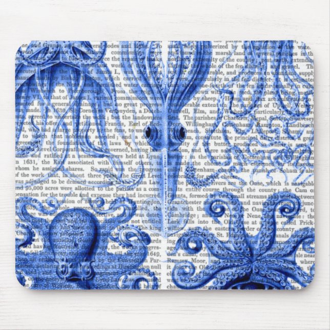 Mousepad Octopus e Lula Azul (Frente)