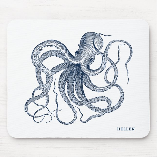 Mousepad Octopus marinho-Azul (Frente)