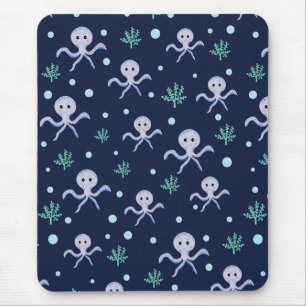 Mousepad Octopus sob o padrão das crianças do mar