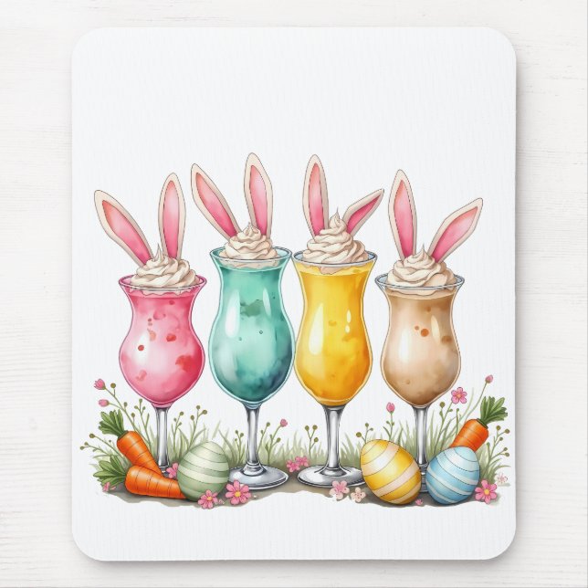 Mousepad Óculos de latas de páscoa com ouvidos coelhos (Frente)