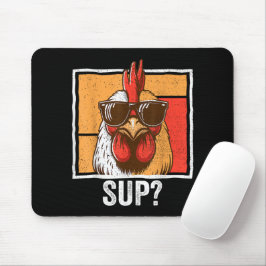 Mousepad Óculos de Sol de Frango Fazenda de Animais Diverti