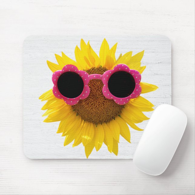 Mousepad Óculos De Sol Em Girassol (Com mouse)