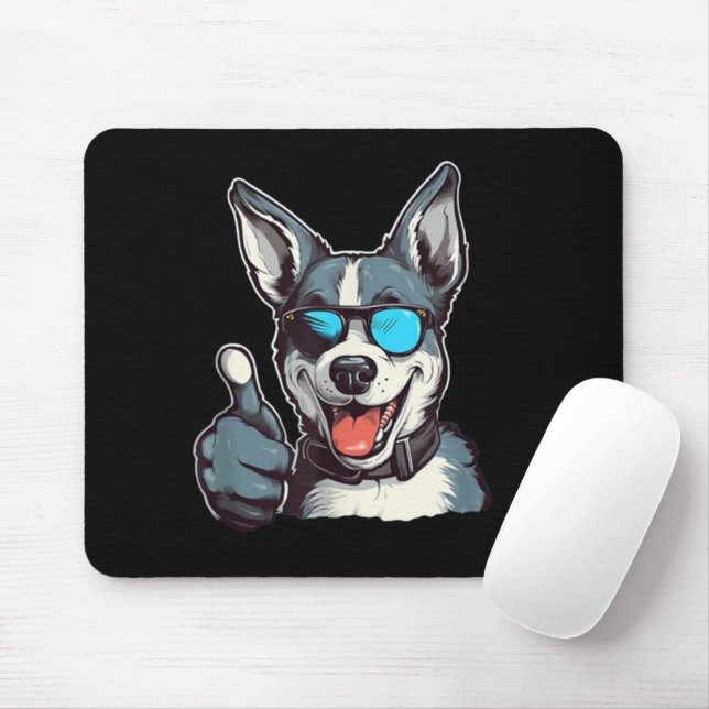 Mousepad Óculos de sol engraçados com polegares para cima (Com mouse)