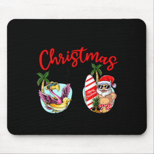 Mousepad Óculos de sol Natal em julho santa flamingo verão