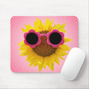 Mousepad Óculos De Sol No Suporte De Rato De Girassol