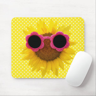 Mousepad Óculos De Sol No Suporte De Rato De Girassol
