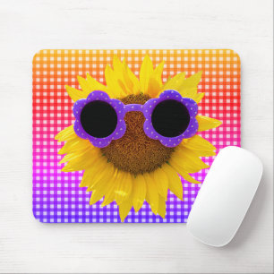 Mousepad Óculos De Sol No Suporte De Rato De Girassol
