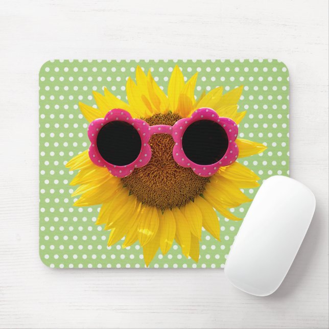 Mousepad Óculos De Sol No Suporte De Rato De Girassol (Com mouse)
