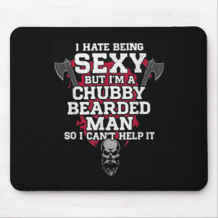 Mousepad Odeio ser Y, mas sou um crânio de homem barbudo