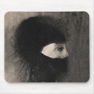 Mousepad Odilon Redon. Armadura. Cara de mulher escura. Sim