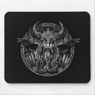 Mousepad Odin e seus corvos Huginn e Muninn
