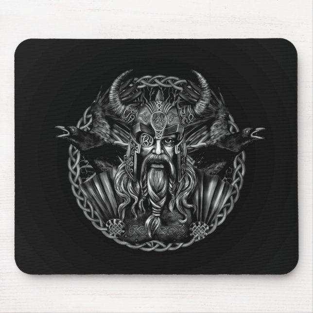 Mousepad Odin e seus corvos Huginn e Muninn (Frente)
