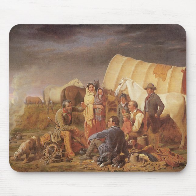 Mousepad Oeste Americano Antigo, Conselho na Pradaria por R (Frente)
