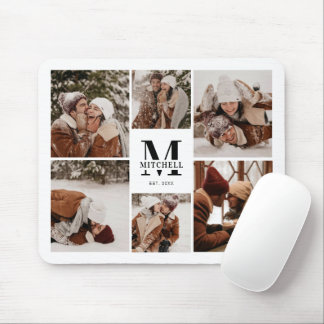 Mousepad Oferta de Monograma Personalizado de Colagem de Fo