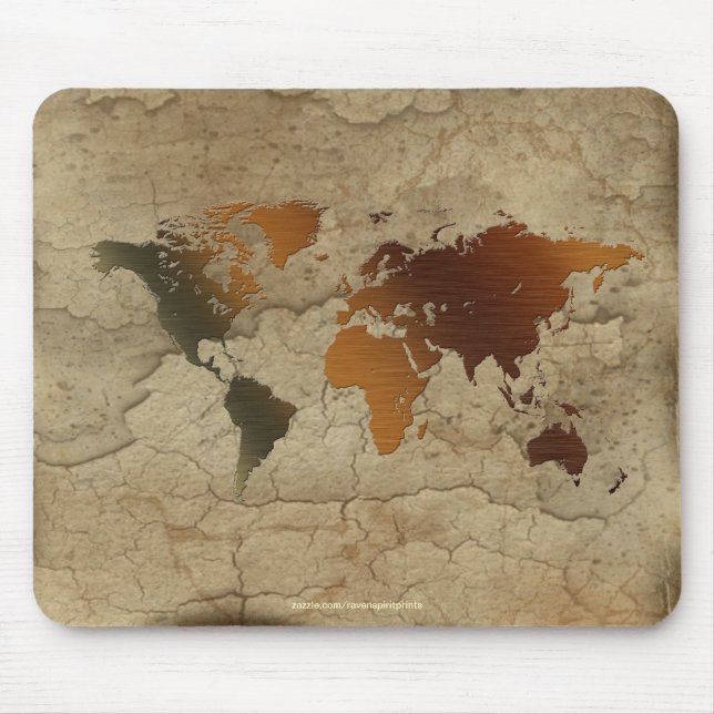 Mousepad Oferta do Designer de Mapa do Velho Mundo (Frente)
