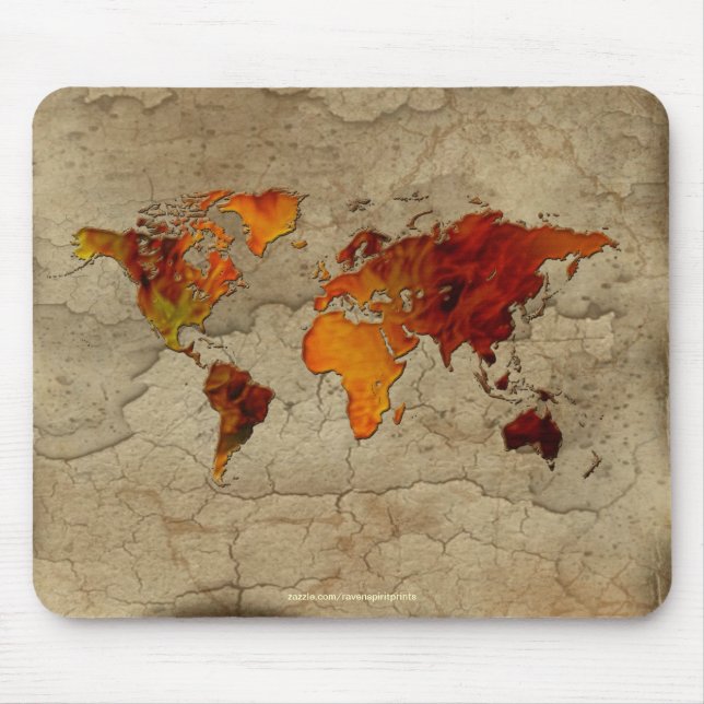 Mousepad Oferta do Designer de Mapa do Velho Mundo (Frente)