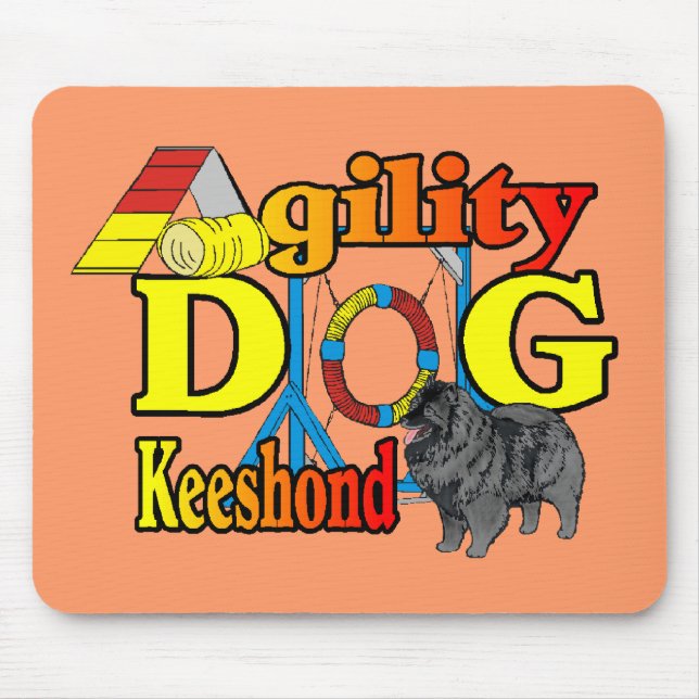 Mousepad Ofertas de agilidade de Keeshond (Frente)