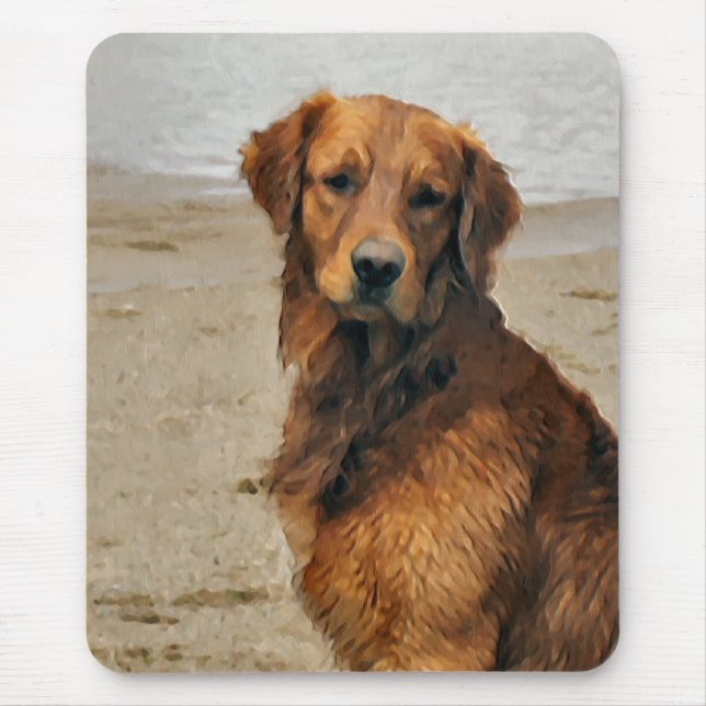Mousepad Ofertas de Arte para ouros Retriever (Frente)