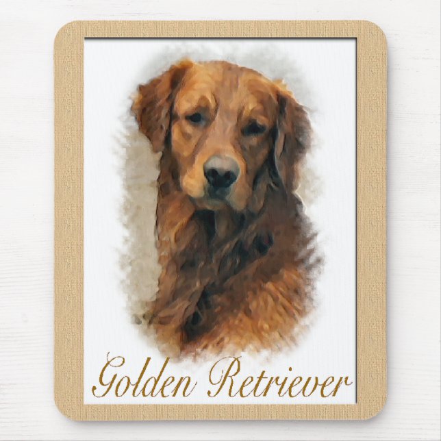 Mousepad Ofertas de Arte para ouros Retriever (Frente)