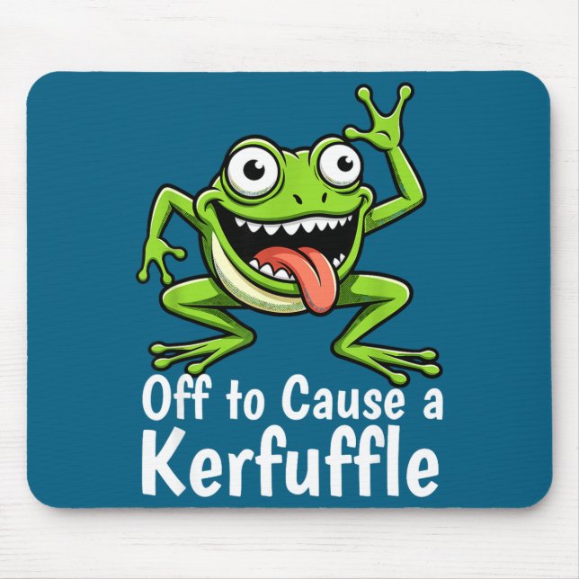 Mousepad Off To Cause A Kerfuffle Funny Meme Frog Mischief  (Frente)