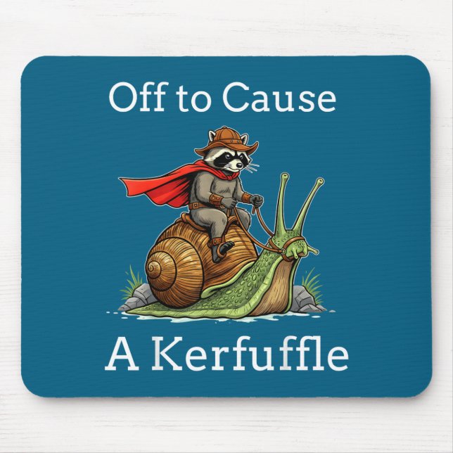 Mousepad Off To Cause A Kerfuffle Raccoon Whimsical Wizard  (Frente)