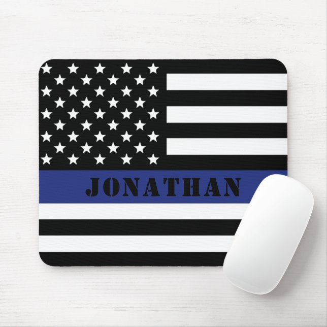 Mousepad Oficial de Polícia Thin Blue Line. (Com mouse)