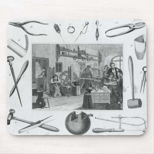 Mousepad Oficina e ferramentas principais da jóia, 1810 (Frente)