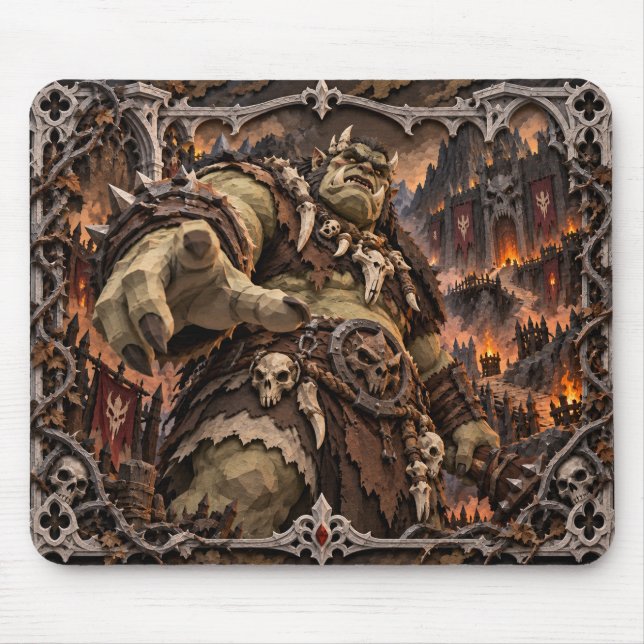 Mousepad Ogro, Monstro de Corte de Papel (Frente)