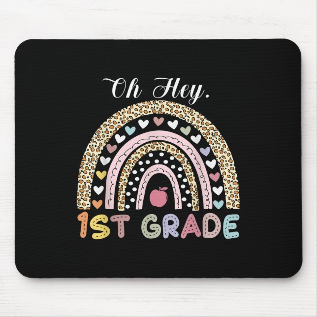 Mousepad Oh Hey Primeiro Grau Volta às Aulas Arco-íris Leop (Frente)