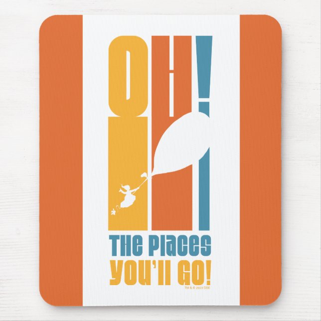 Mousepad Oh, Os Lugares Que Você Vai! Tall Retro Typografia (Frente)