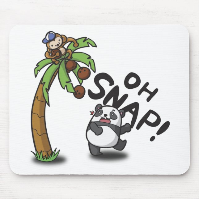 Mousepad Oh panda & macaco instantâneos (Frente)