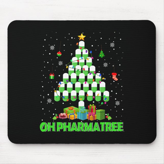 Mousepad Oh Pharmatree Árvore de Natal Farmácia Medicamento (Frente)