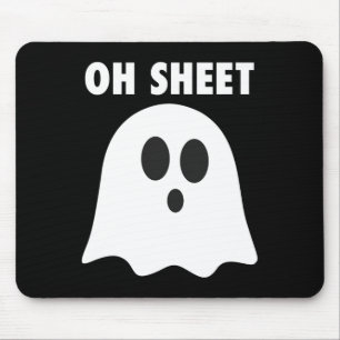 Mousepad Oh Sheet - Humorístico Fantasma do Halloween Oh Me