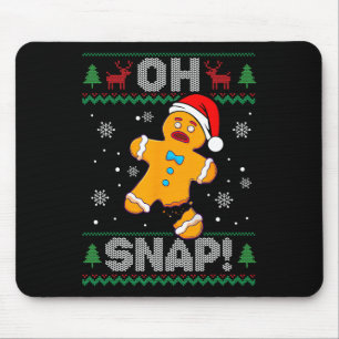 Mousepad Oh Snap Gingercake Homem de Natal Cookie Feia