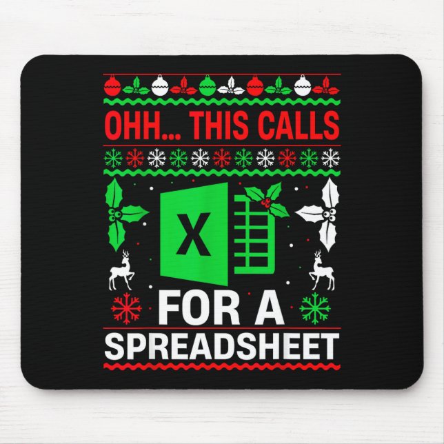 Mousepad Oh This Calls For A Spreadsheet Christmas Sweater  (Frente)